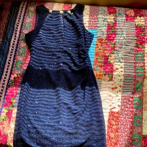 Navy Blue Rhinestone Dress Size 8(Small)